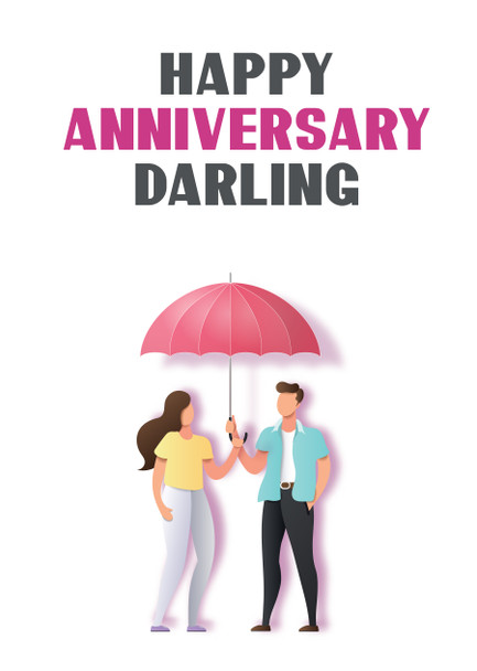 Happy Anniversary Darling Birthday Card