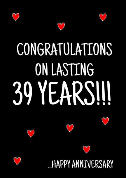 Naughty 425a Congratulations On Lasting  Years!!! ...Happy Anniversary Birthday Card