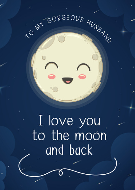 To My Gorgeous Husband I Love You To The Moon And Back Birthday Card