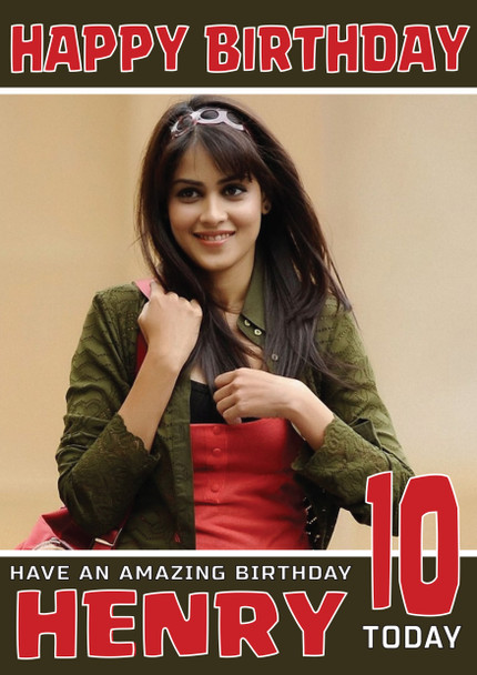 Genelia Dsouza Bollywood Birthday Card