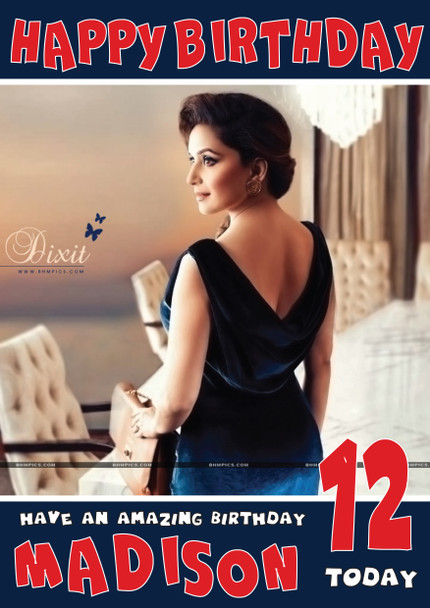 Madhuri Dixit 2 Bollywood Birthday Card