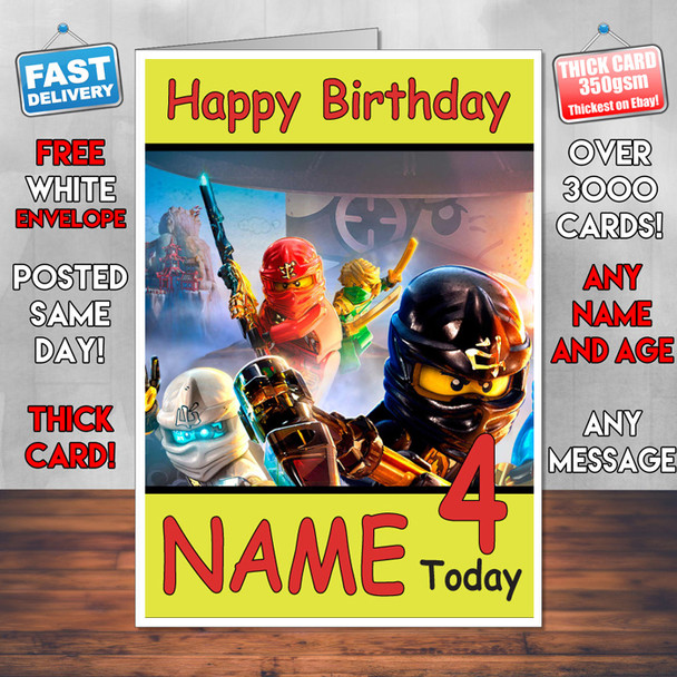 Ninja Lego 2 Birthday Card