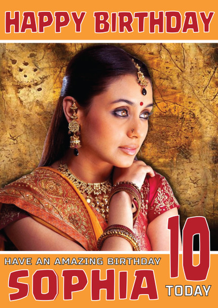 Rani Mukherjee 1 Bollywood Birthday Card