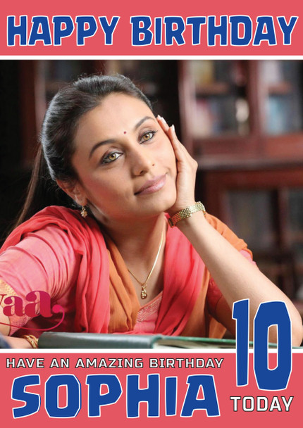 Rani Mukherjee 2 Bollywood Birthday Card