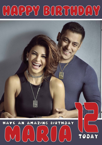 Salman And Jacqueline Bollywood Birthday Card