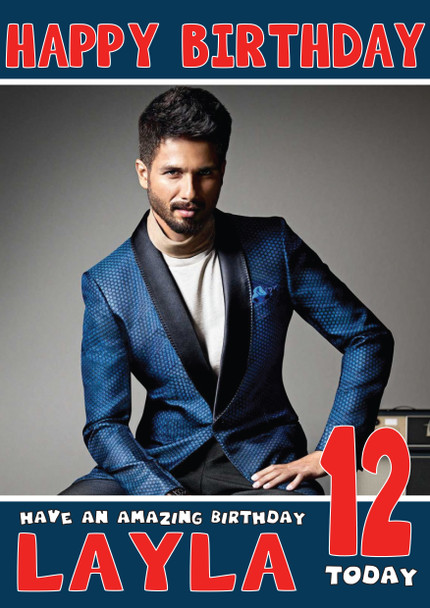 Shahid Kapoor 1 Bollywood Birthday Card