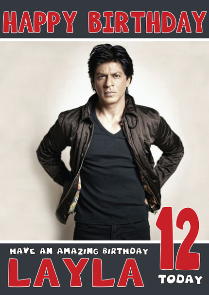 Shahrukh Khan 3 Bollywood Birthday Card