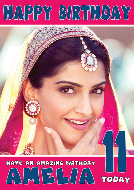 Smile Queen Sonam 2 Bollywood Birthday Card