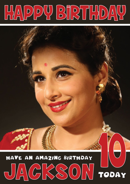 Vidya Balan 1 Bollywood Birthday Card