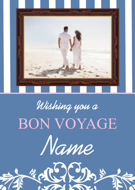 Vintage Frame Bon Voyage Birthday Card