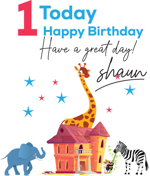 Animals Around House Birthday Card