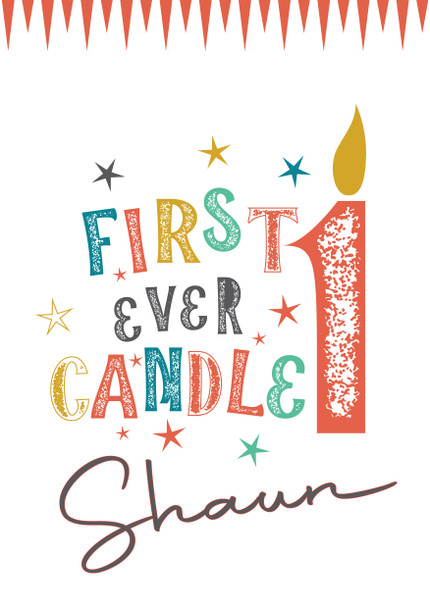 First Birthday Candle Birthday Card