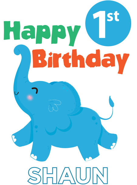 Playful Elephant Wishing Birthday Card