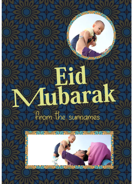 Rm06 Eid Mubarak Multi Photo Card  Birthday Card