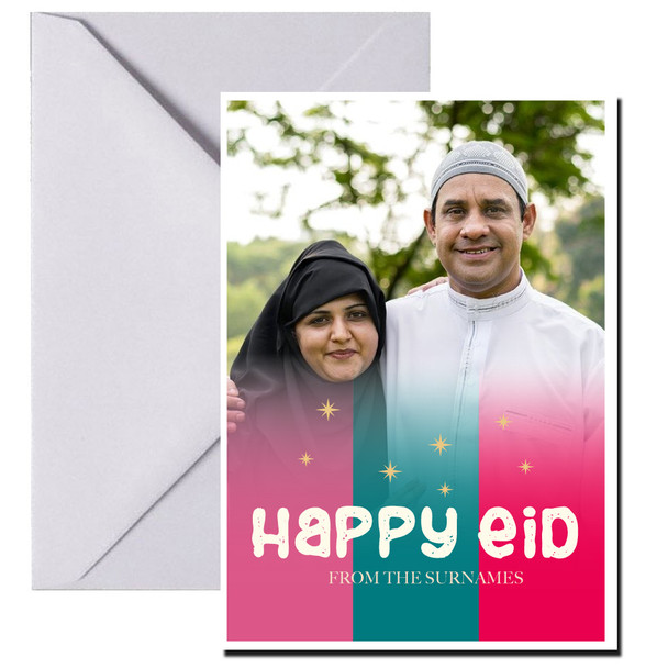 Rm36 Happy Eid Family Photo Card  Birthday Card