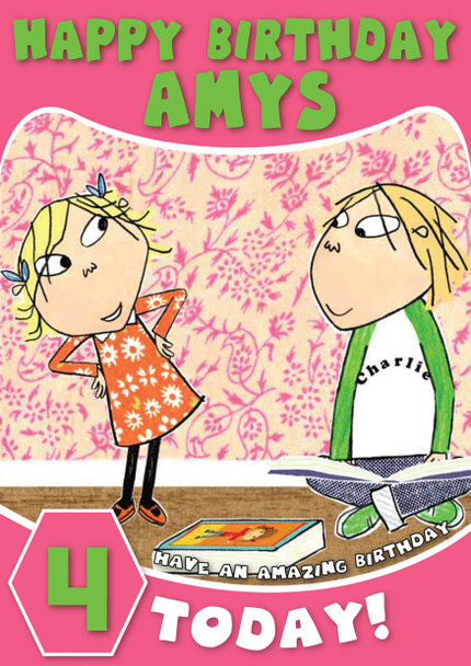 Charlie And Lola 8 Kidshows Birthday Card