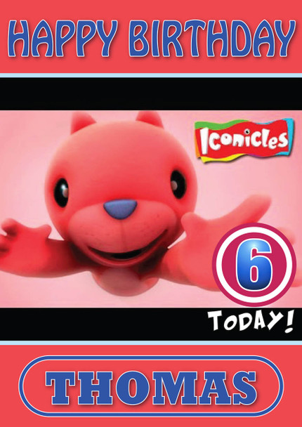 Iconicles 7 Kidshows Birthday Card