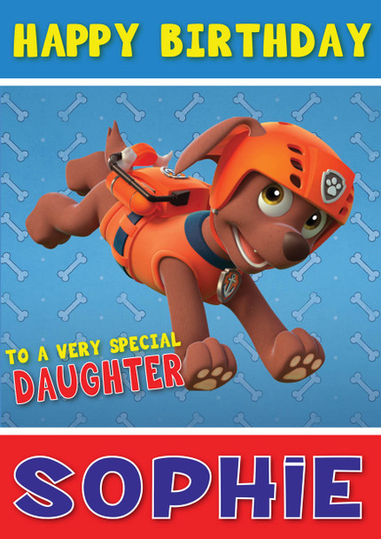 Paw Patrol Zuma Birthday Card