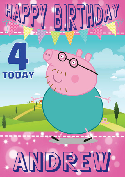 Peppa Pig 3 Birthday Card