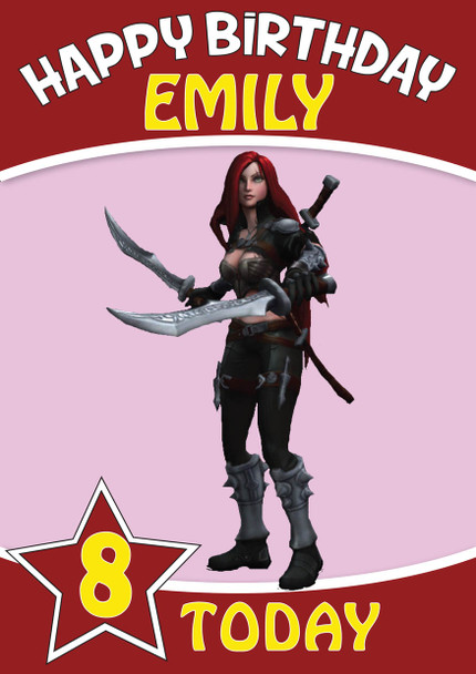 Katarina Render Personalized Birthday Card