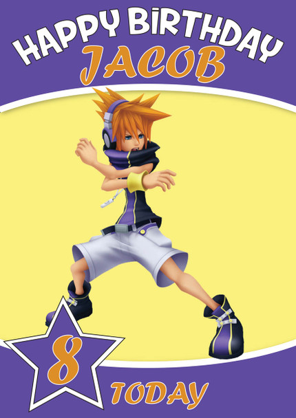 Neku Kh3d Personalized Birthday Card