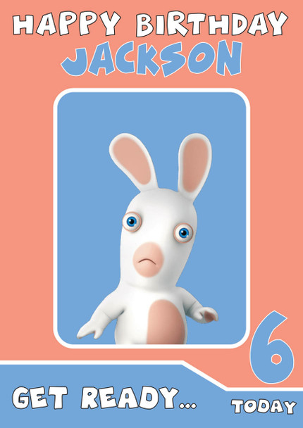 Rabbids 2 Personalized Birthday Card