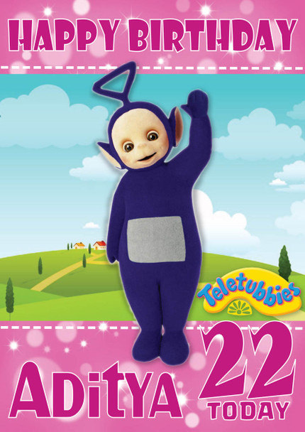 Teletubbies 5 Kidshows Birthday Card