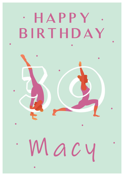 30th Yoga Birthday Card