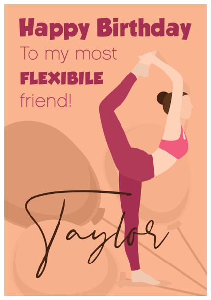 Flexible Yoga Birthday Card