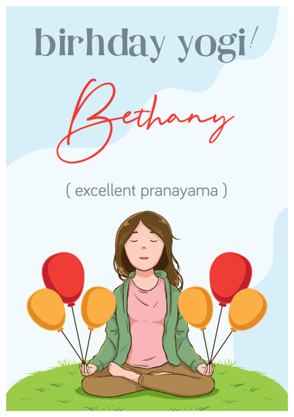 Pranayama Yoga Birthday Card