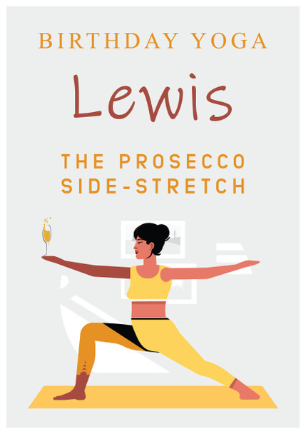 The Prosecco Stretch Yoga Birthday Card