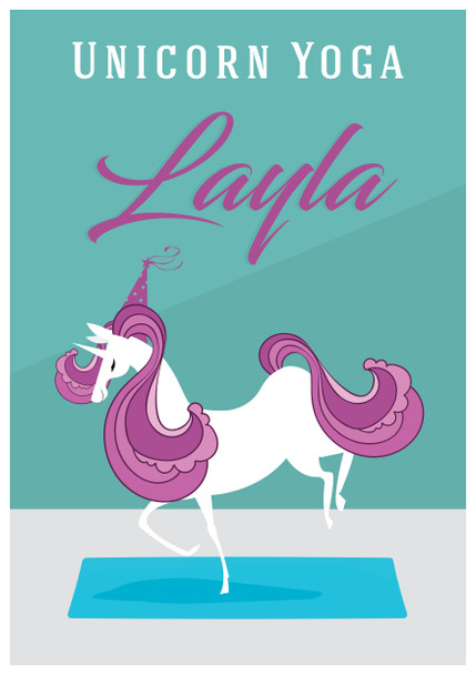 Unicorn Yoga Birthday Card