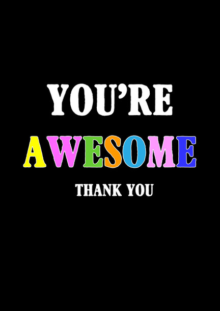 Naughty 354b You're Awesome - Thank You Birthday Card