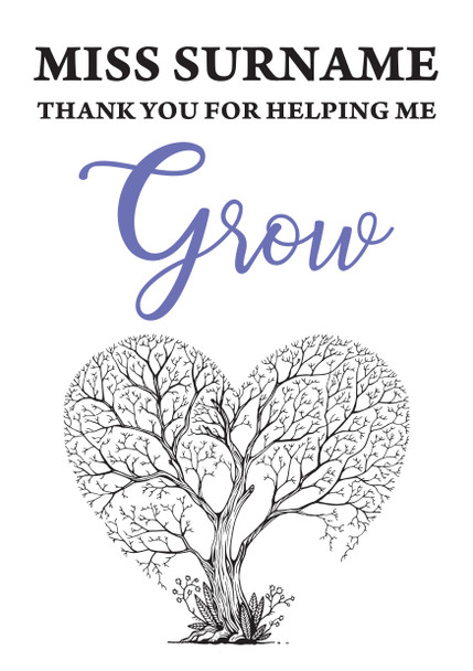 Thank You For Helping Me Grow Birthday Card
