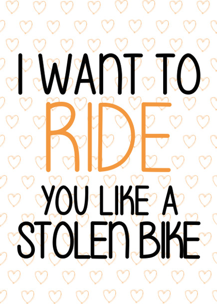 Naughty 176 I Want To Ride You Like A Stolen Bike Birthday Card