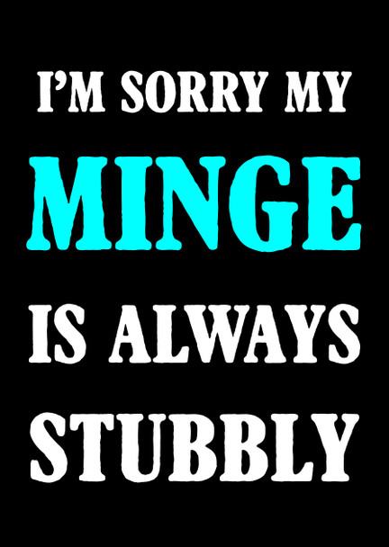 Naughty 191b I'm Sorry My Minge Is Always Stubbly Birthday Card