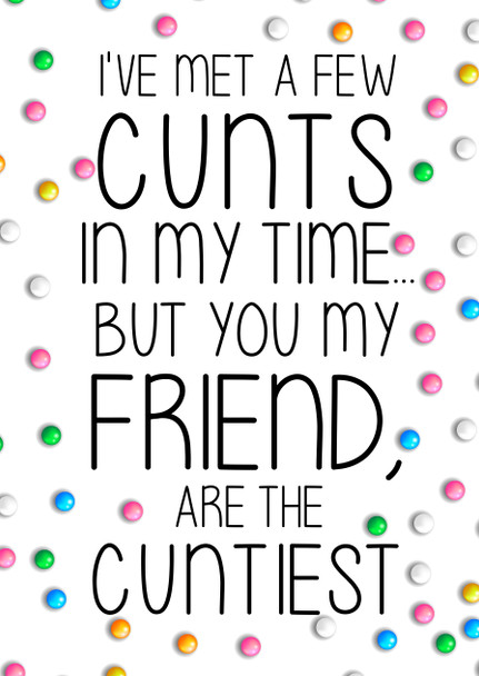 Naughty 196 I've Met A Few Cunts In My Time... But You My Friend, Are The Cuntiest Birthday Card