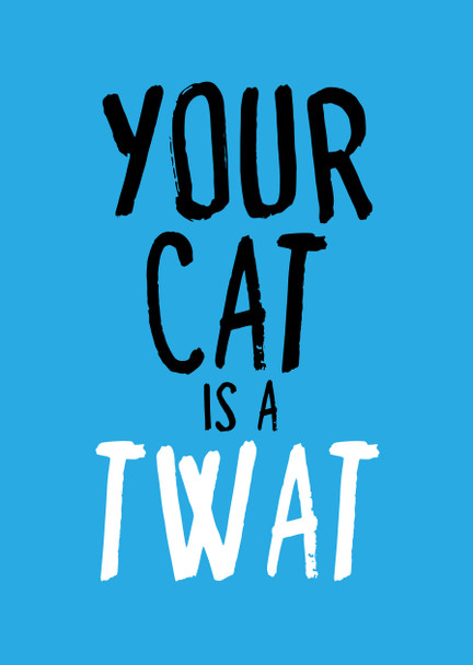 Naughty 396a Your Cat Is A Twat Birthday Card