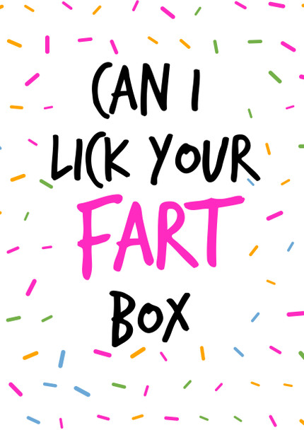 Naughty 54 Can I Lick Your Fart Box  Birthday Card