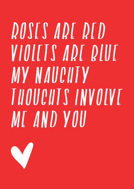 Roses Are Red Violets Are Blue My Naughty Thoughts Involve Me And You Birthday Card