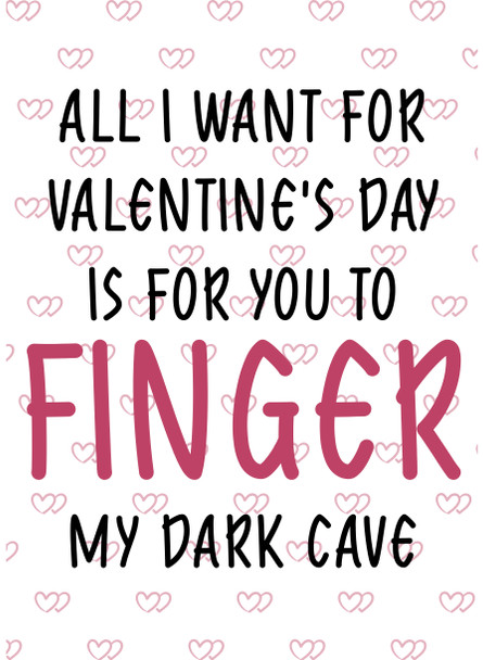 Naughty 10 All I Want For Valentine's Day Is For You To Finger My Dark Cave Birthday Card