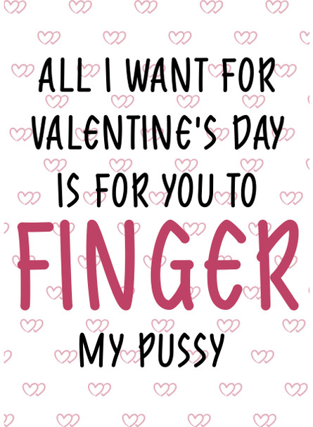 Naughty 10c All I Want For Valentine's Day Is For You To Finger My Pussy Birthday Card