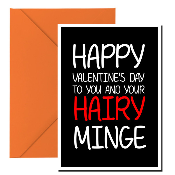 Naughty 124a Happy Valentine's Day To You And Your Hairy Minge Birthday Card