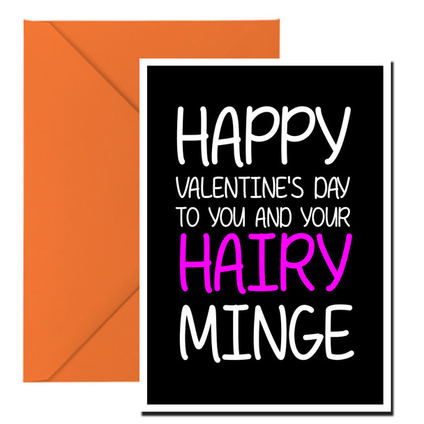 Naughty 124b Happy Valentine's Day To You And Your Hairy Minge Birthday Card