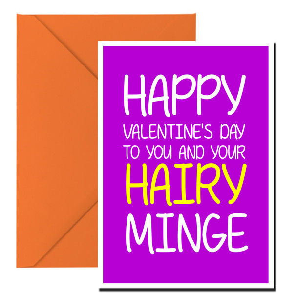 Naughty 124c Happy Valentine's Day To You And Your Hairy Minge Birthday Card