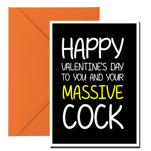 Naughty 125b Happy Valentine's Day To You And Your Massive Cock Birthday Card