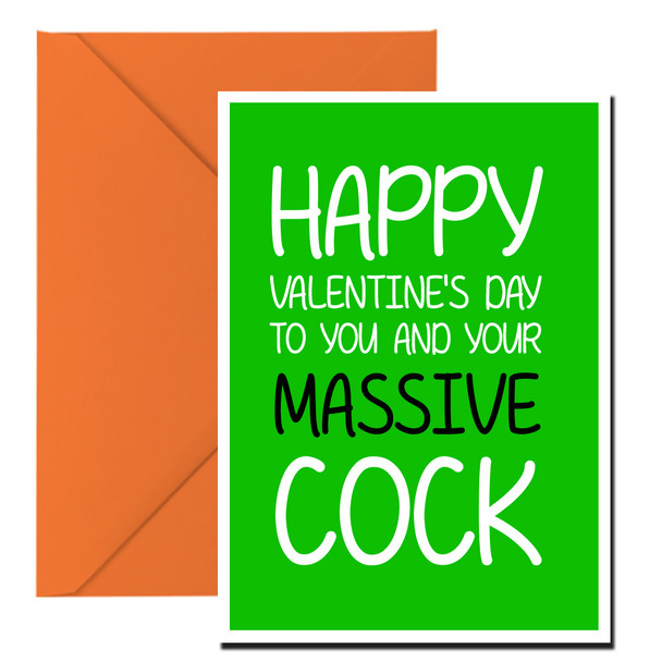 Naughty 125c Happy Valentine's Day To You And Your Massive Cock Birthday Card