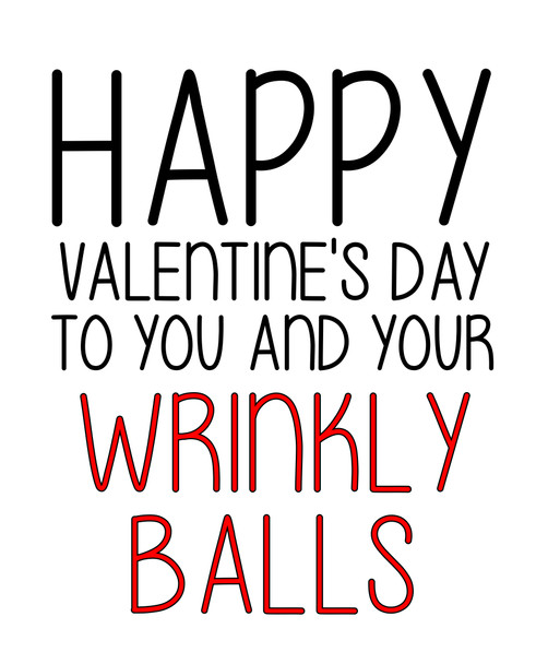 Naughty 132 Happy Valentine's Day To You And Your Wrinkly Balls Birthday Card