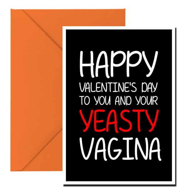 Naughty 134a Happy Valentine's Day To You And Your Yeasty Vagina Birthday Card