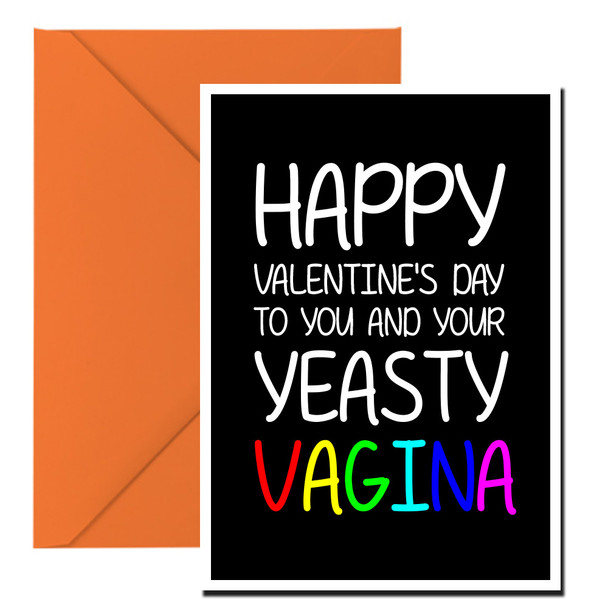 Naughty 134b Happy Valentine's Day To You And Your Yeasty Vagina Birthday Card